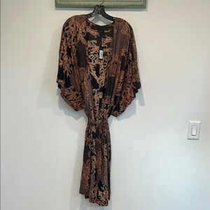 Regal golden classic Kendall and Kylie print duster robe Elegant small new